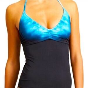 ATHLETA Bali Ombré Smocked Tankini Swim Top